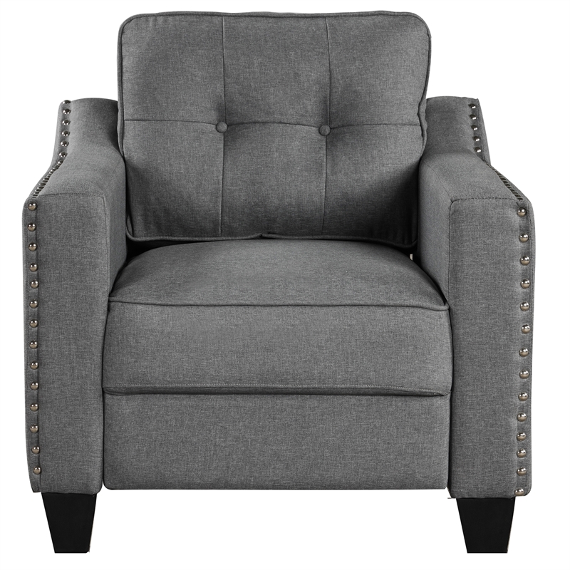Afuera Living 3-Piece Linen Sectional Sofa Set with Tufted Cushions