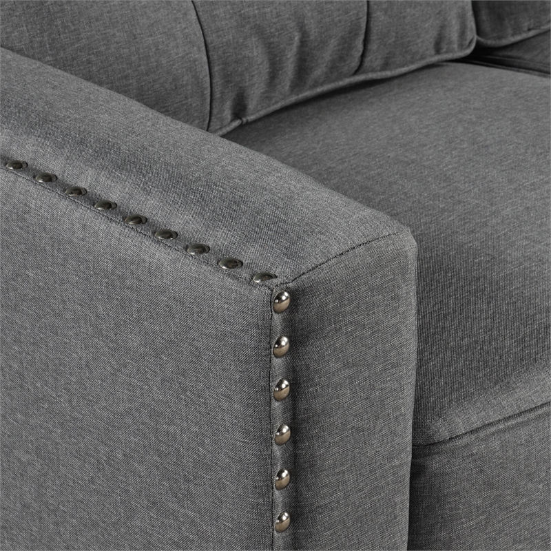 Afuera Living 3-Piece Linen Sectional Sofa Set with Tufted Cushions