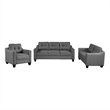 Afuera Living 3-Piece Linen Sectional Sofa Set with Tufted Cushions