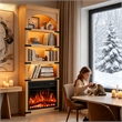 Afuera Living 70-Inch Medium Wood Arched Bookcase with LED Lights and 5 Shelves