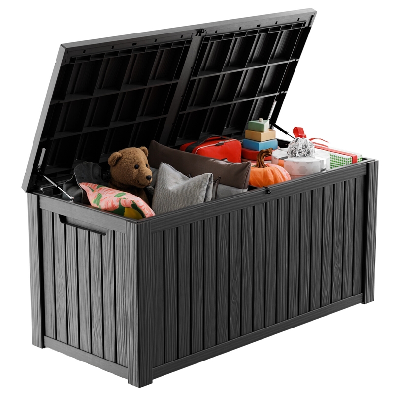 Afuera Living 230-Gallon Weatherproof Outdoor Storage Box in Black Resin