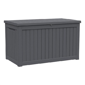 Afuera Living 230-Gallon Weatherproof Outdoor Storage Box in Black Resin