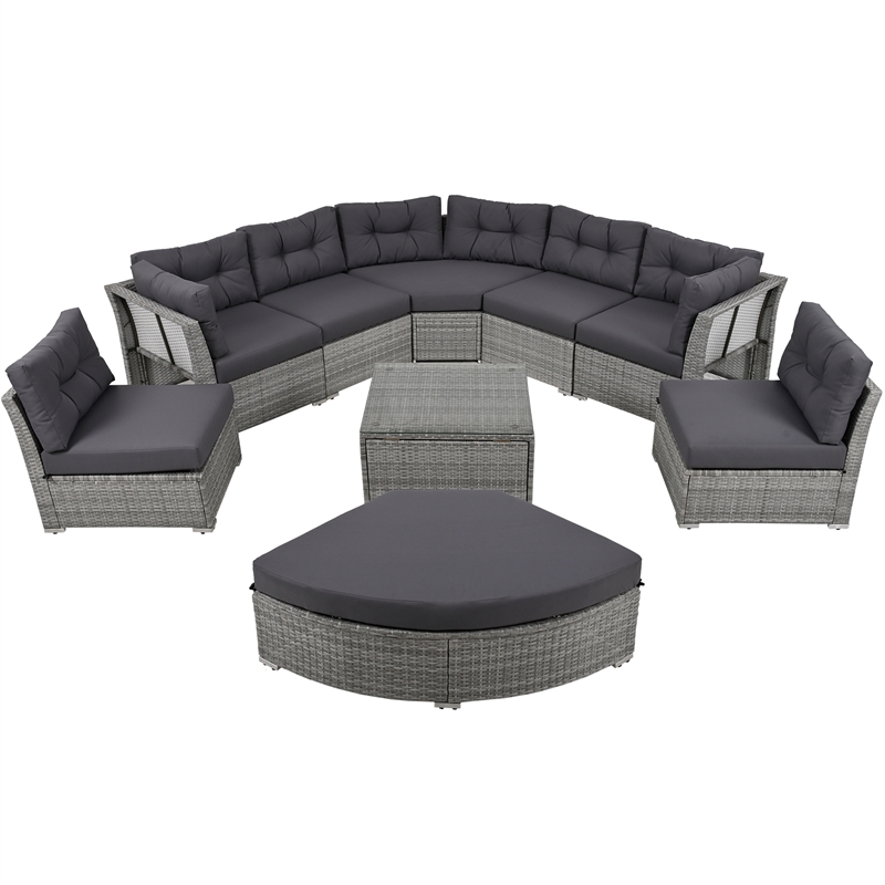 Afuera Living Outdoor Patio Convertible Sofa Bed Furniture Set