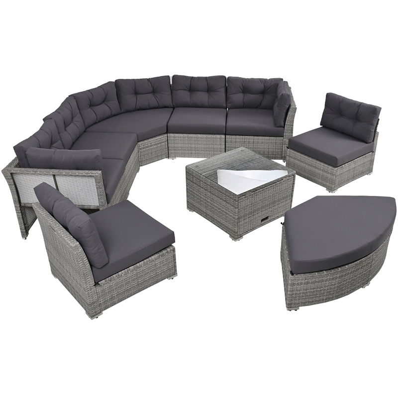 Afuera Living Outdoor Patio Convertible Sofa Bed Furniture Set