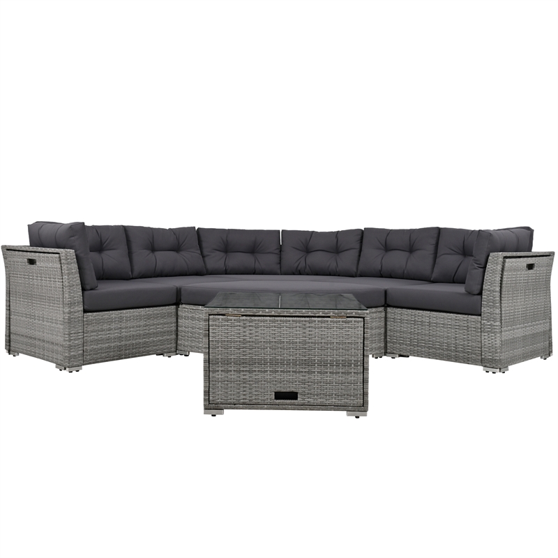 Afuera Living Outdoor Patio Convertible Sofa Bed Furniture Set