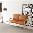 Afuera Living 2-Piece Brown Faux Leather Sofa Set with Stainless Steel Frame