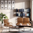Afuera Living 2-Piece Brown Faux Leather Sofa Set with Stainless Steel Frame
