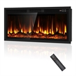 Afuera Living 42-Inch Black Recessed or Wall Mount Electric Fireplace