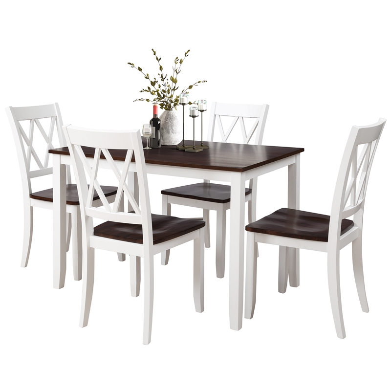 Afuera Living 5-Piece Wood Dining Table and Chair Set for Kitchen