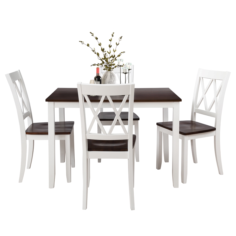 Afuera Living 5-Piece Wood Dining Table and Chair Set for Kitchen