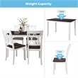 Afuera Living 5-Piece Wood Dining Table and Chair Set for Kitchen