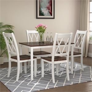 Afuera Living 5-Piece Wood Dining Table and Chair Set for Kitchen