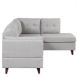 Afuera Living Contemporary 97-Inch Linen L-Shaped Sectional Sofa in Grey