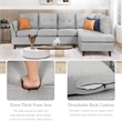 Afuera Living Contemporary 97-Inch Linen L-Shaped Sectional Sofa in Grey