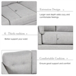 Afuera Living Contemporary 97-Inch Linen L-Shaped Sectional Sofa in Grey