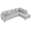 Afuera Living Contemporary 97-Inch Linen L-Shaped Sectional Sofa in Grey