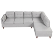 Afuera Living Contemporary 97-Inch Linen L-Shaped Sectional Sofa in Grey