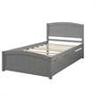 Afuera Living Twin Platform Bed with 2 Storage Drawers in Gray