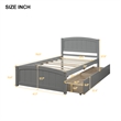 Afuera Living Twin Platform Bed with 2 Storage Drawers in Gray