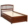Afuera Living Twin Platform Storage Bed with 2 Drawers in Walnut