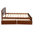Afuera Living Twin Platform Storage Bed with 2 Drawers in Walnut