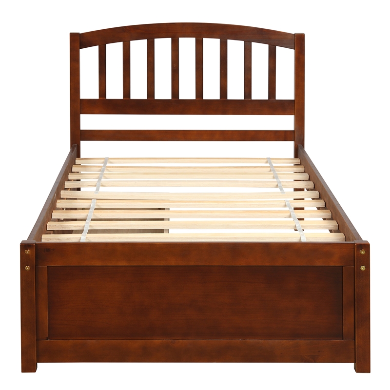 Afuera Living Twin Platform Storage Bed with 2 Drawers in Walnut