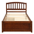 Afuera Living Twin Platform Storage Bed with 2 Drawers in Walnut