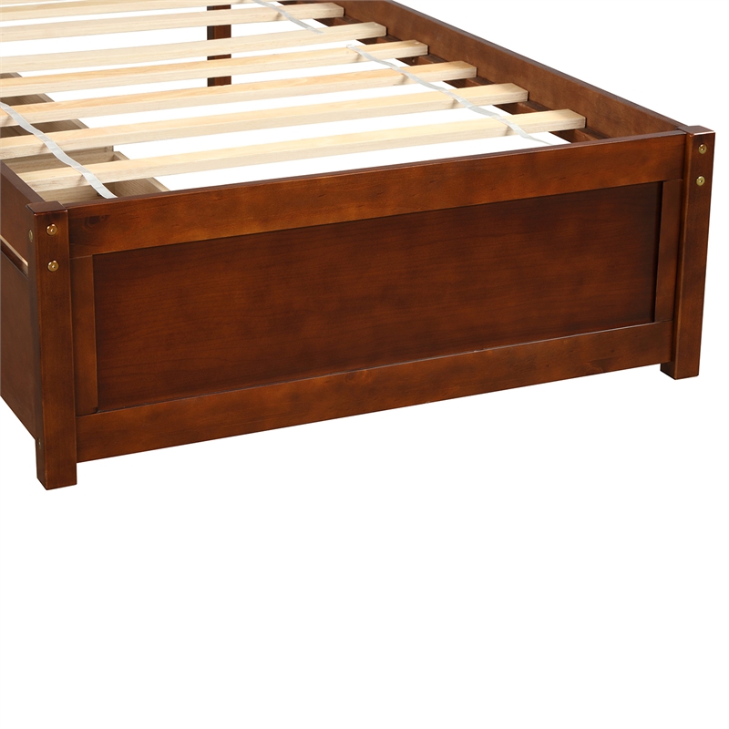 Afuera Living Twin Platform Storage Bed with 2 Drawers in Walnut