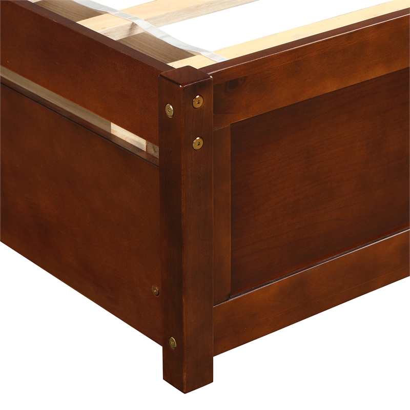 Afuera Living Twin Platform Storage Bed with 2 Drawers in Walnut