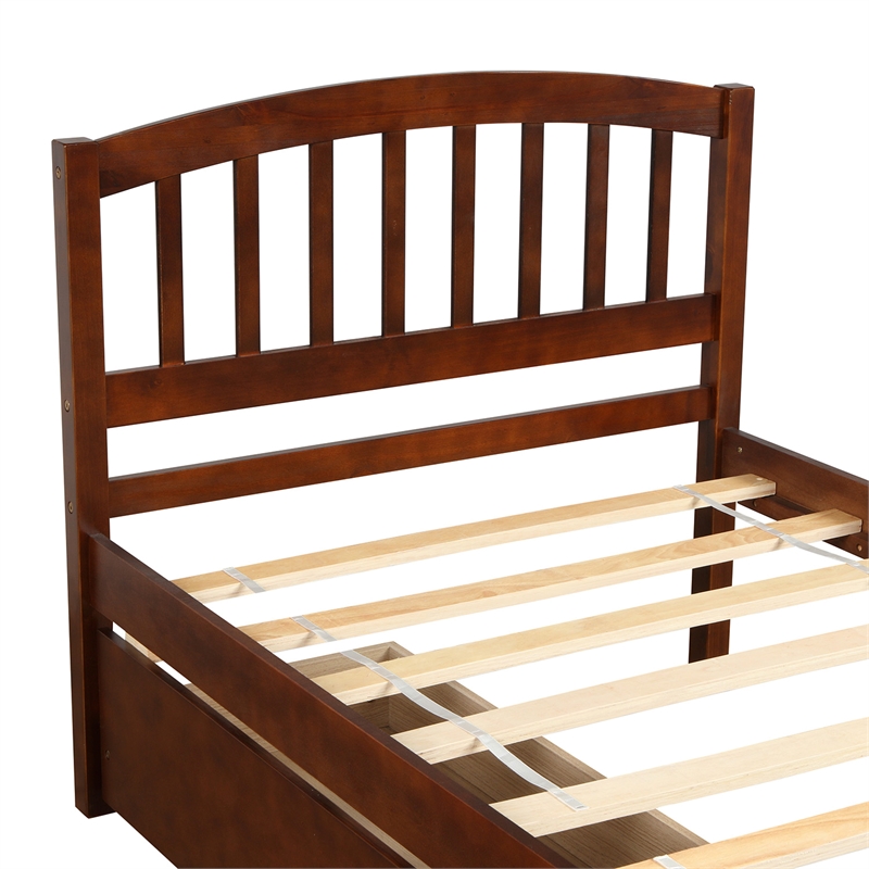 Afuera Living Twin Platform Storage Bed with 2 Drawers in Walnut