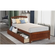 Afuera Living Twin Platform Storage Bed with 2 Drawers in Walnut