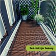 Afuera Living 12x12 Inch Interlocking Acacia Wood Deck Tile in Brown