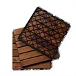 Afuera Living 12x12 Inch Interlocking Acacia Wood Deck Tile in Brown