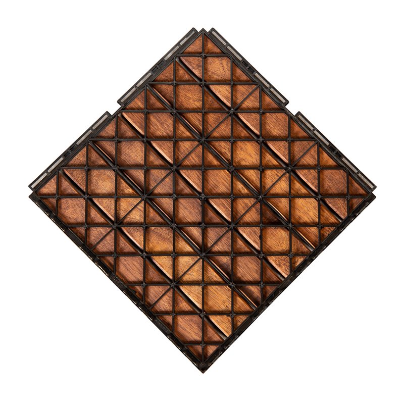 Afuera Living 12x12 Inch Interlocking Acacia Wood Deck Tile in Brown
