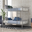 Afuera Living Contemporary Twin-Over-Twin Metal Bunk Bed in Silver