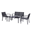 Afuera Living 4-Piece Outdoor Patio Conversation Furniture Set