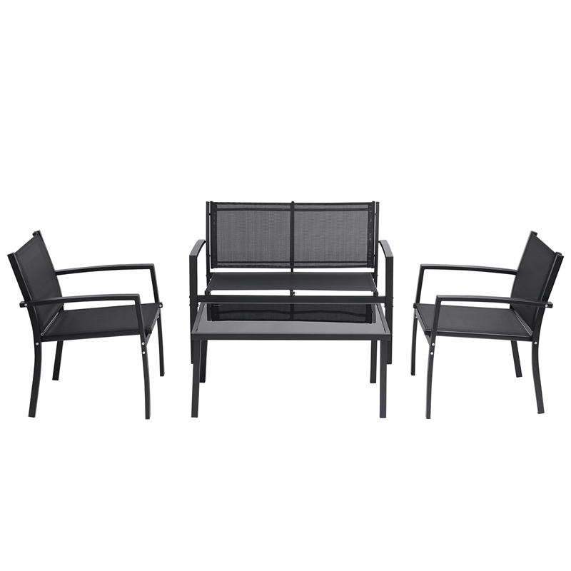 Afuera Living 4-Piece Outdoor Patio Conversation Furniture Set