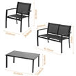 Afuera Living 4-Piece Outdoor Patio Conversation Furniture Set