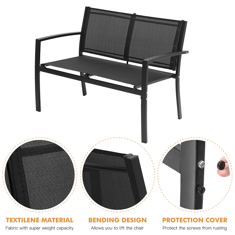 Afuera Living 4-Piece Outdoor Patio Conversation Furniture Set