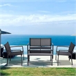 Afuera Living 4-Piece Outdoor Patio Conversation Furniture Set