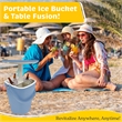 Afuera Living Portable Outdoor Bar Table with 15L Ice Bucket in Blue