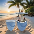 Afuera Living Portable Outdoor Bar Table with 15L Ice Bucket in Blue