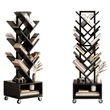 Afuera Living 360-Degree Rotating Double-V Bookcase with Lockable Wheels