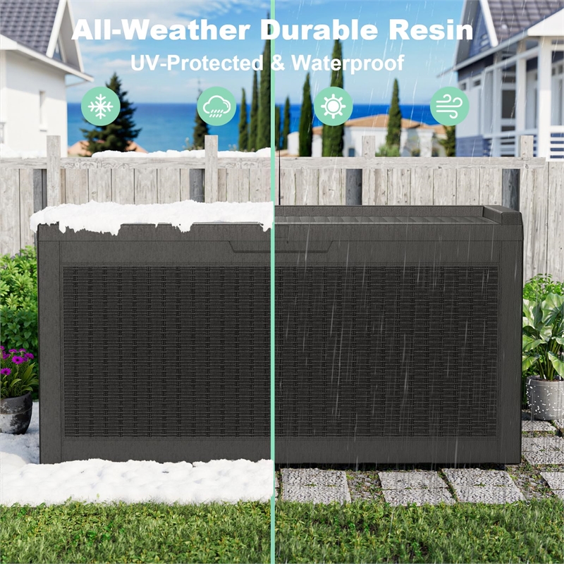 Afuera Living 60-Gallon Weatherproof Outdoor Storage Box in Black Resin