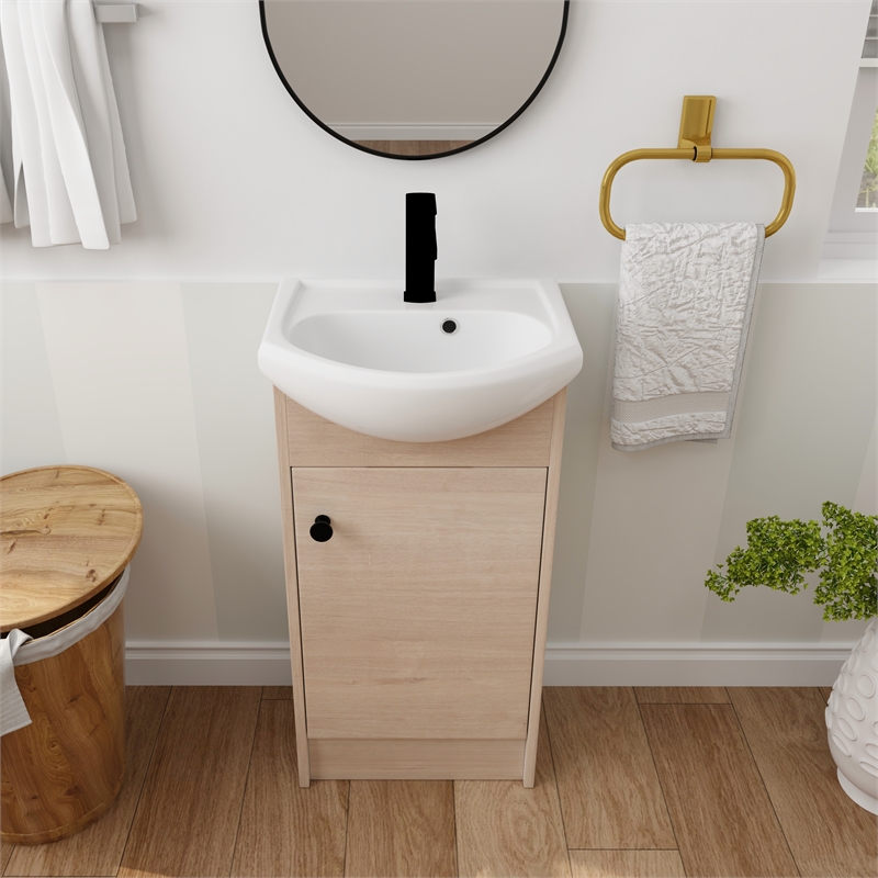 Afuera Living 18-Inch Freestanding Bathroom Vanity with Ceramic Sink