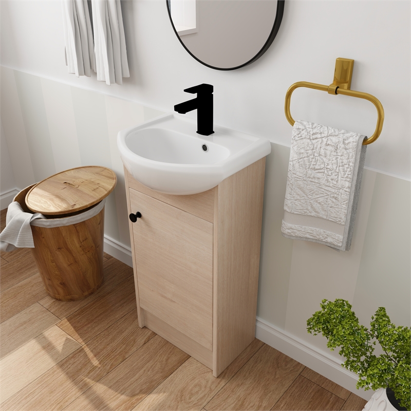 Afuera Living 18-Inch Freestanding Bathroom Vanity with Ceramic Sink
