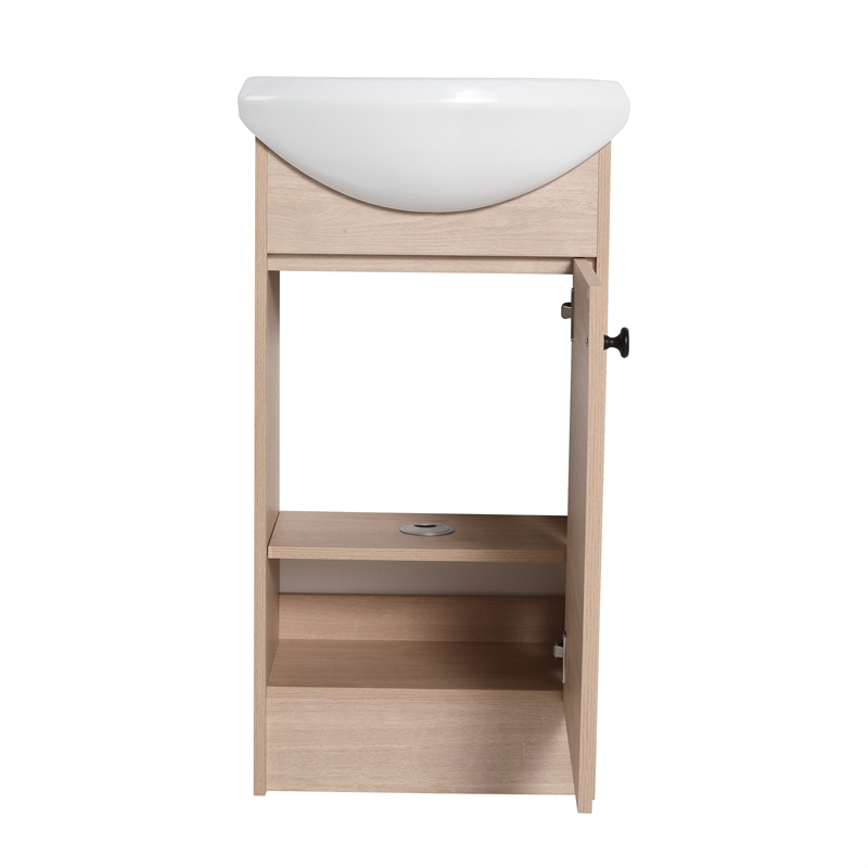 Afuera Living 18-Inch Freestanding Bathroom Vanity with Ceramic Sink