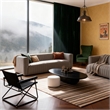 Afuera Living Gray Fabric Channel-Tufted Sofa with Wood Frame