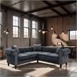 Afuera Living Contemporary 62.5-Inch Dark Gray Flannel 2-Piece Sofa Set