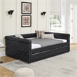 Afuera Living Black Button-Tufted Daybed with Roll-Out Trundle